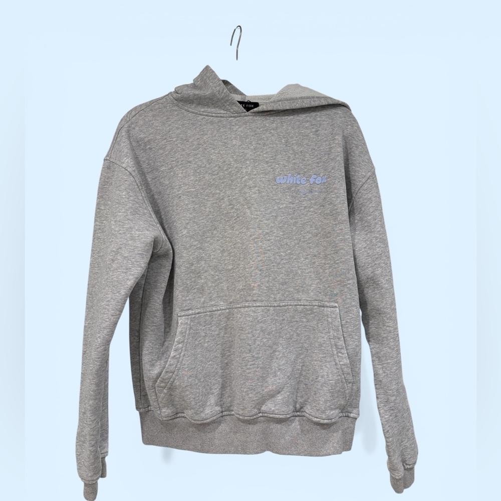 White Fox Lounge Essentials Era 8 Light Gray Hoodie Sweatshirt - Picture 2 of 4